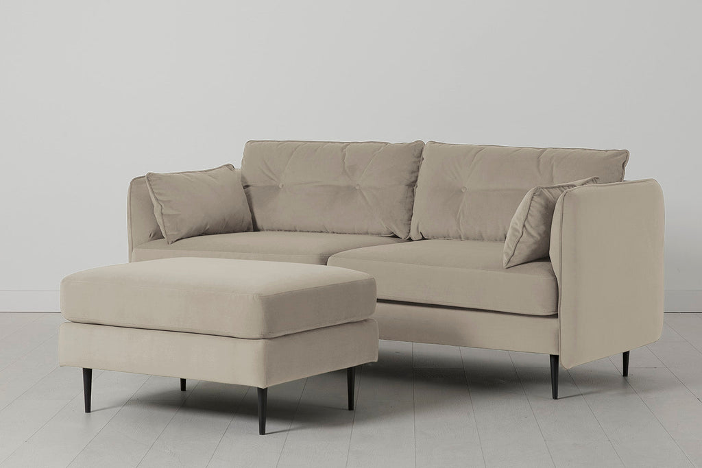 Modell 19 3-Sitzer Sofa mit Ottomane, Bone