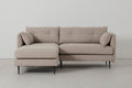 Modell 19 3-Sitzer Sofa mit linker Chaiselongue, Pumice