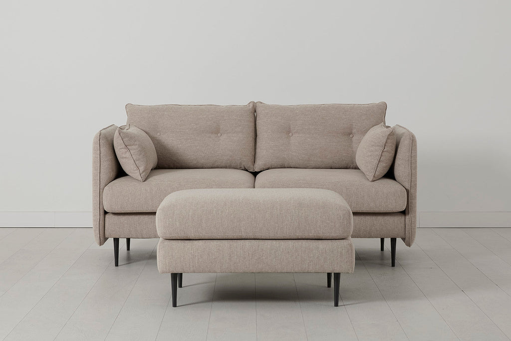 Sofa Modell 19 Zweisitzer mit Ottoman, Bimsstein