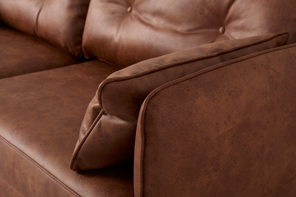 Modell 19 3-Sitzer-Sofa mit Ottomane, Kastanie
