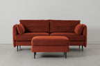 Modell 19 3-Sitzer Sofa mit Ottoman, Ziegelrot