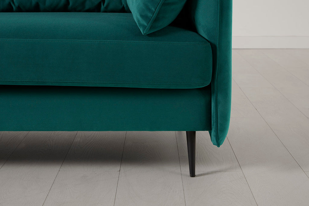 Modell 19 3-Sitzer-Sofa mit Ottoman, Kingfisher
