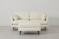 Modell 19 Zweisitzer-Sofa mit Ottomane, Elfenbein