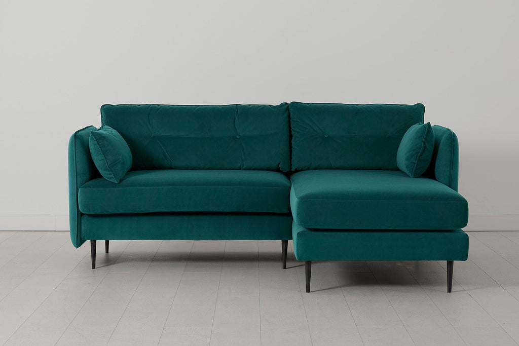Modell 19 3-Sitzer Sofa mit rechter Chaiselongue, Kingfisher