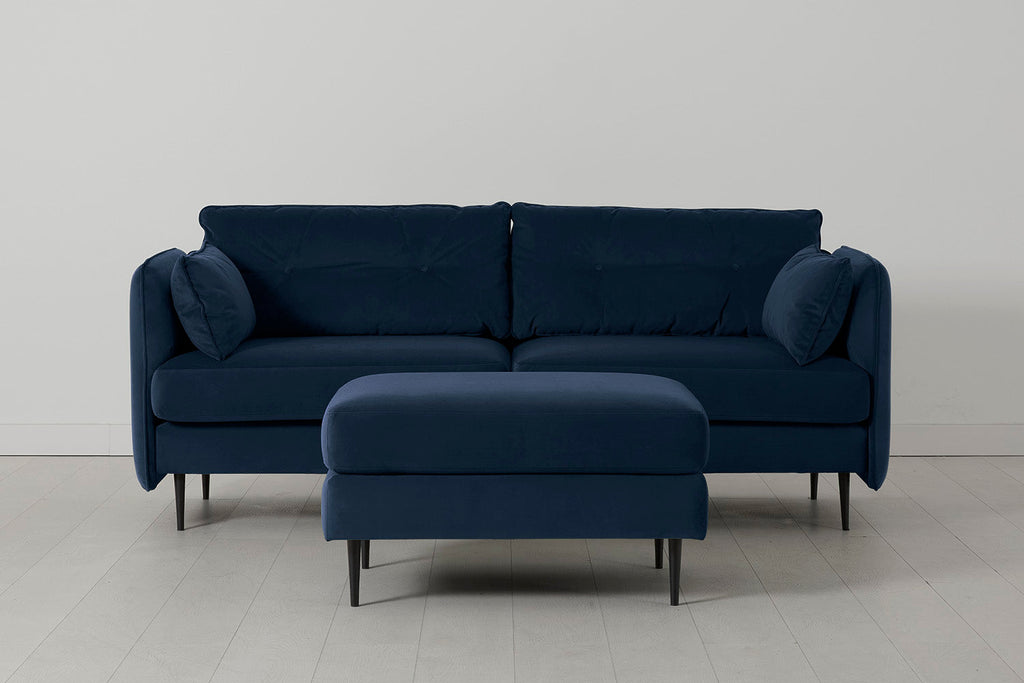 Modell 19 3-Sitzer Sofa mit Ottomane, Indigo
