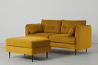 Modell 19 Zweisitzer-Sofa mit Ottoman, Senffarben