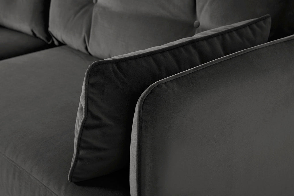 Modell 19 3-Sitzer Sofa mit Ottomane, Anthrazit