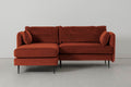 Modell 19 3-Sitzer Sofa mit linker Chaiselongue, Ziegelrot