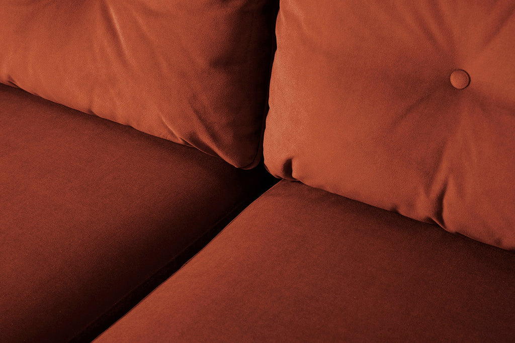 Modell 19 3-Sitzer Sofa mit linker Chaiselongue, Ziegelrot