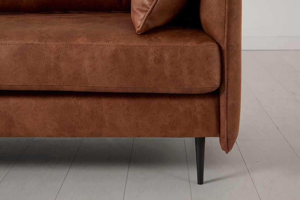 Modell 19 3-Sitzer-Sofa mit Ottomane, Kastanie