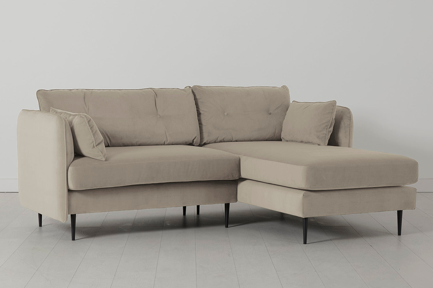 Modell 19 Dreisitzer-Sofa mit Recamiere rechts, Bone