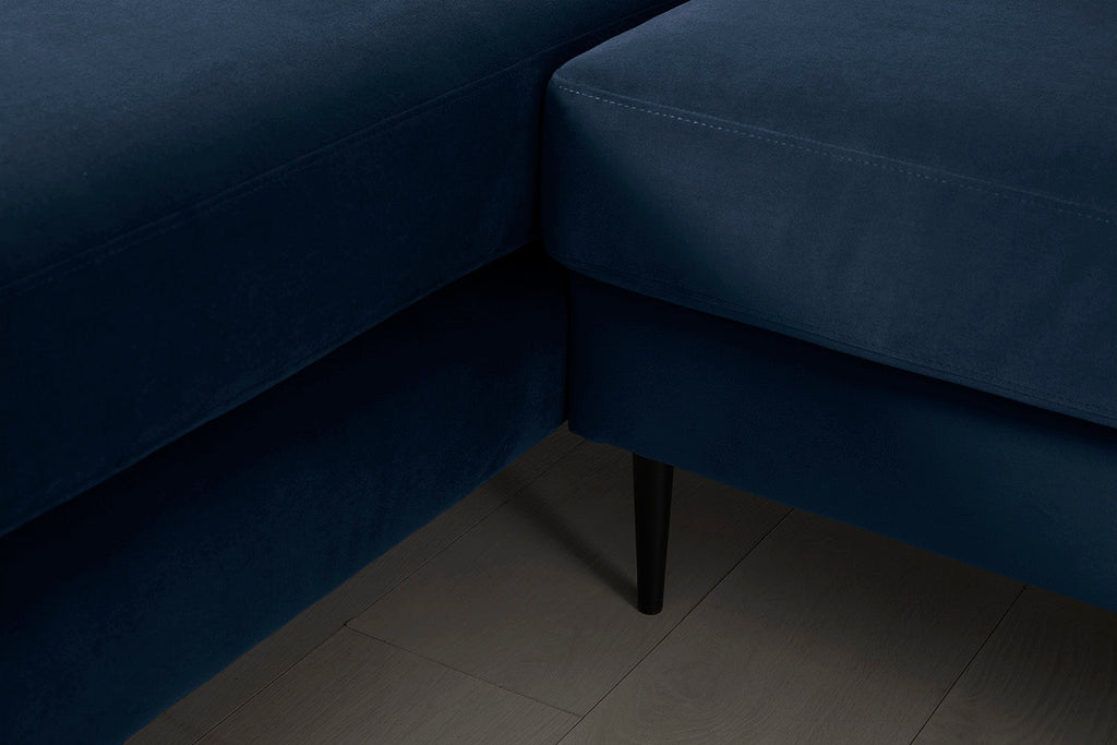 Modell 19 3-Sitzer Sofa mit linker Chaiselongue, Indigo