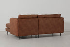 Modell 19 3-Sitzer Sofa mit rechter Chaiselongue, Kastanienbraun