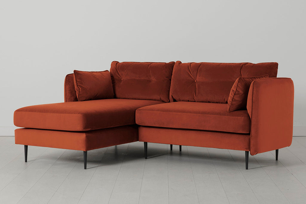 Modell 19 3-Sitzer Sofa mit linker Chaiselongue, Ziegelrot