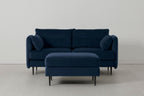 Modell 19 2-Sitzer Sofa mit Ottoman, Indigo