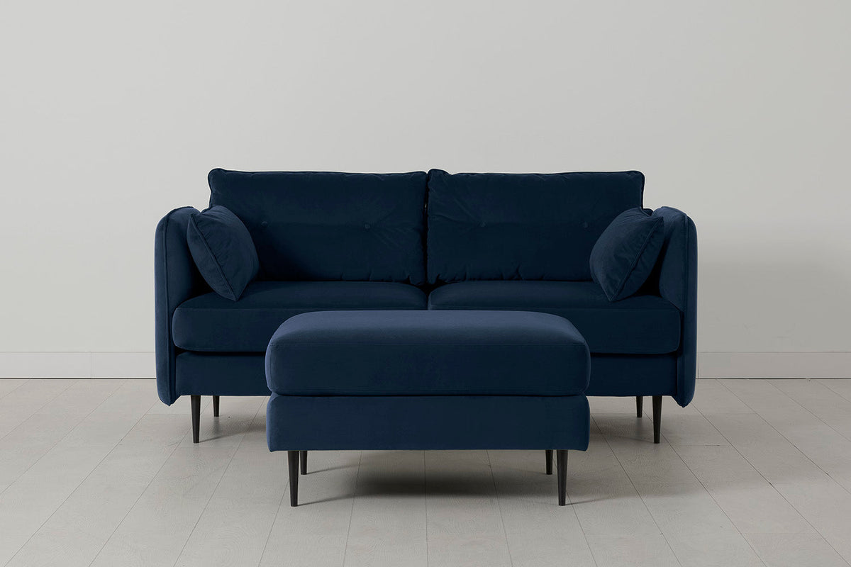 Modell 19 2-Sitzer Sofa mit Ottoman, Indigo