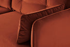 Modell 19 3-Sitzer Sofa mit Recamiere rechts, Ziegelrot