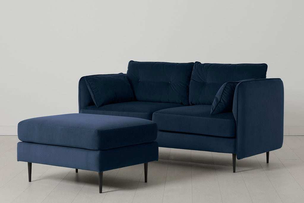 Modell 19 2-Sitzer Sofa mit Ottoman, Indigo