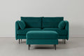 Modell 19 2-Sitzer Sofa mit Ottoman, Kingfisher