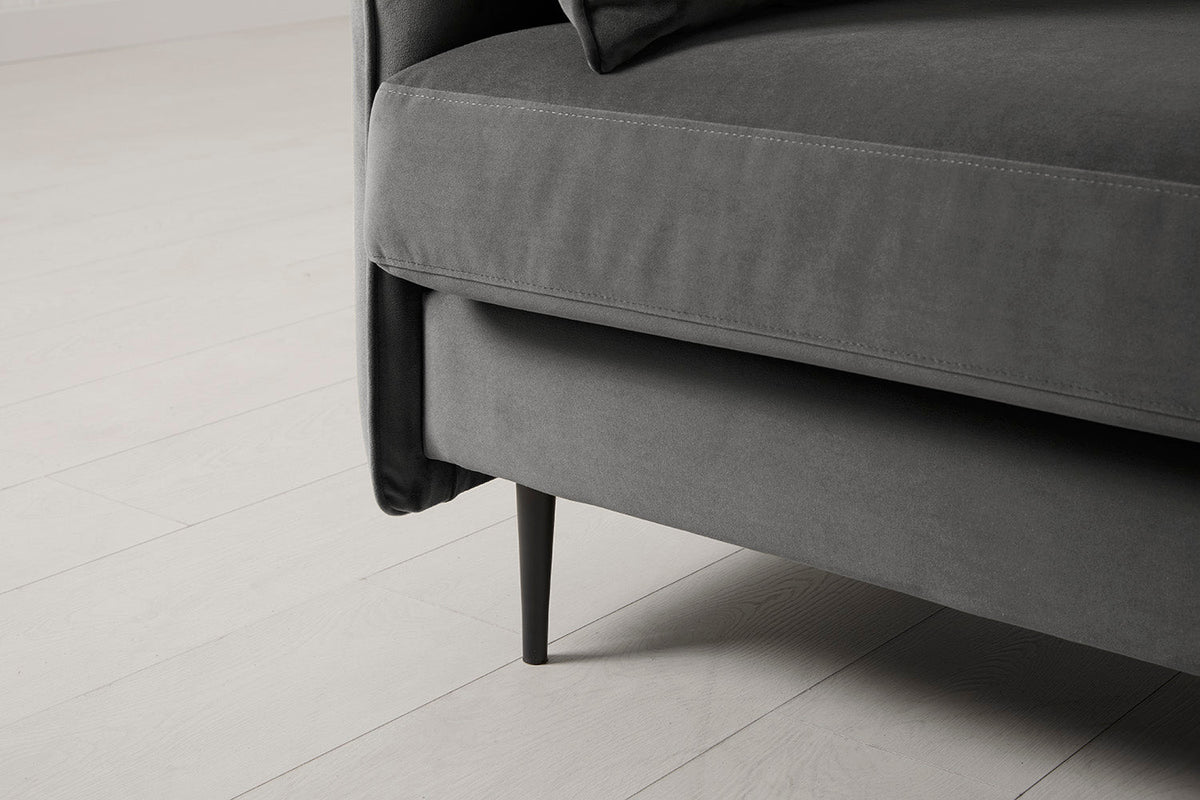 Modell 19 3-Sitzer Sofa mit Ottomane, Anthrazit