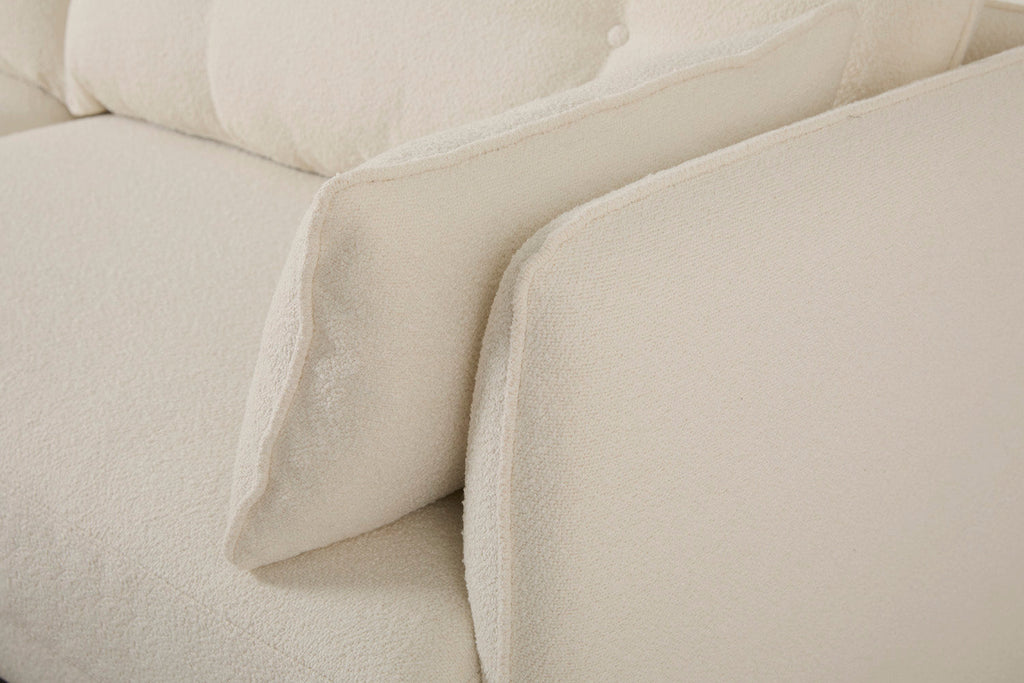 Modell 19 3-Sitzer Sofa mit linker Chaise, Elfenbein
