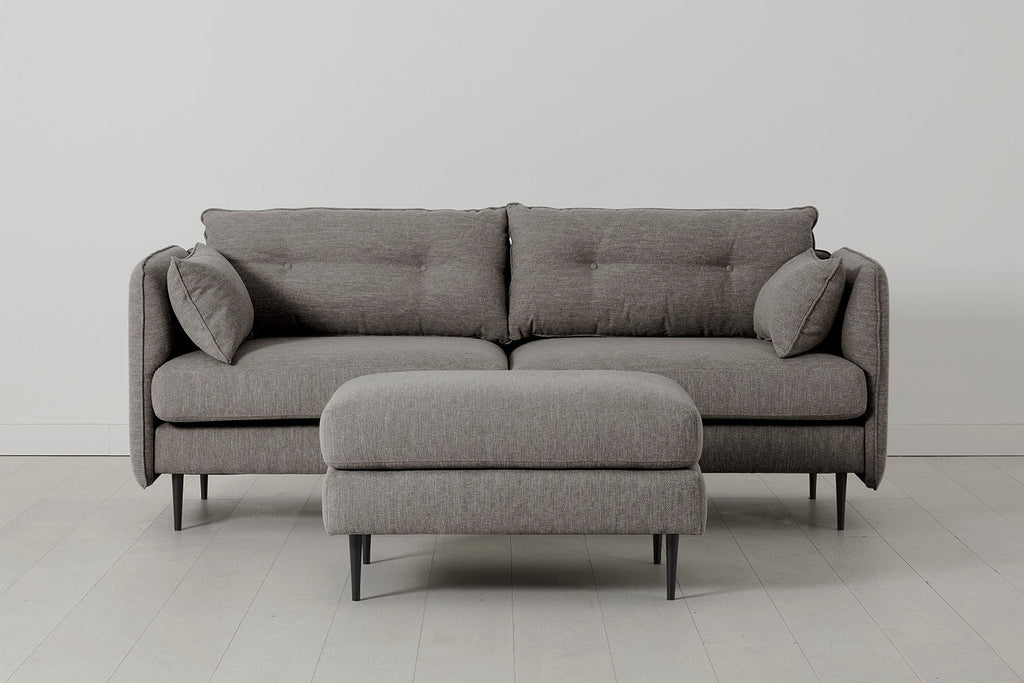 Modell 19 Dreisitzer-Sofa mit Ottomane, Shadow