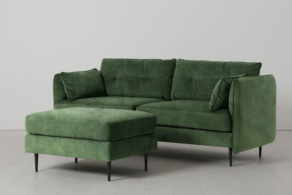 Modell 19 3-Sitzer-Sofa mit Ottomane, Konifergrün