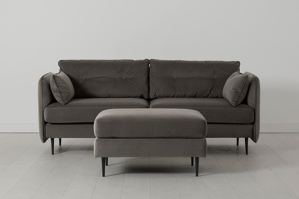 Modell 19 3-Sitzer Sofa mit Ottoman, Elephant