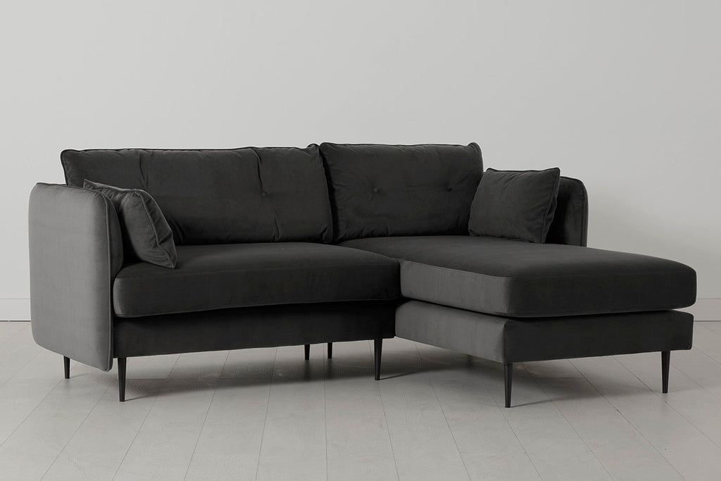Modell 19 3-Sitzer Sofa mit rechter Chaiselongue, Anthrazit