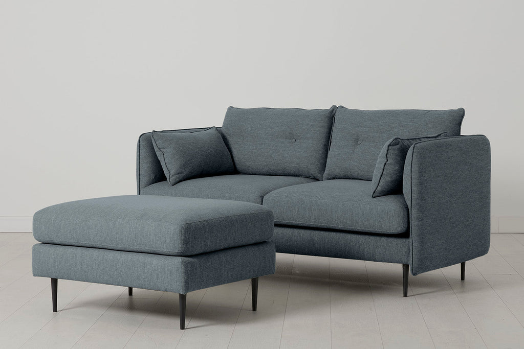 Modell 19 2-Sitzer-Sofa mit Ottomane, Marine