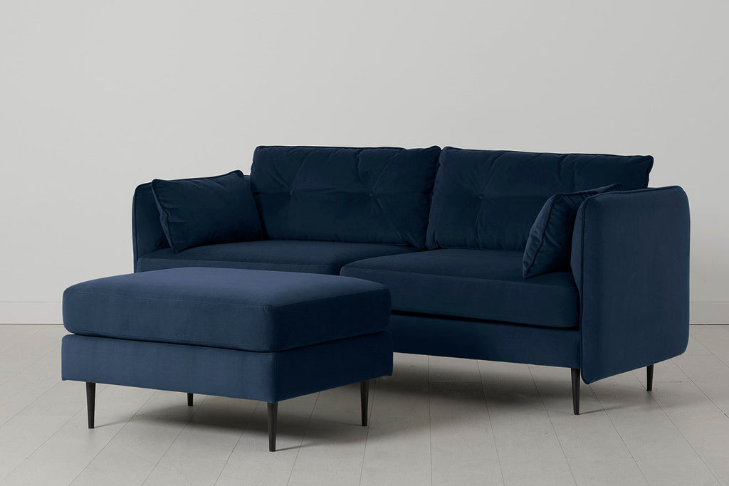 Modell 19 3-Sitzer Sofa mit Ottomane, Indigo